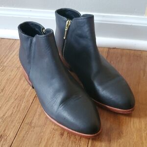 Nisolo Lana Black Leather Ankle Boots Size 6